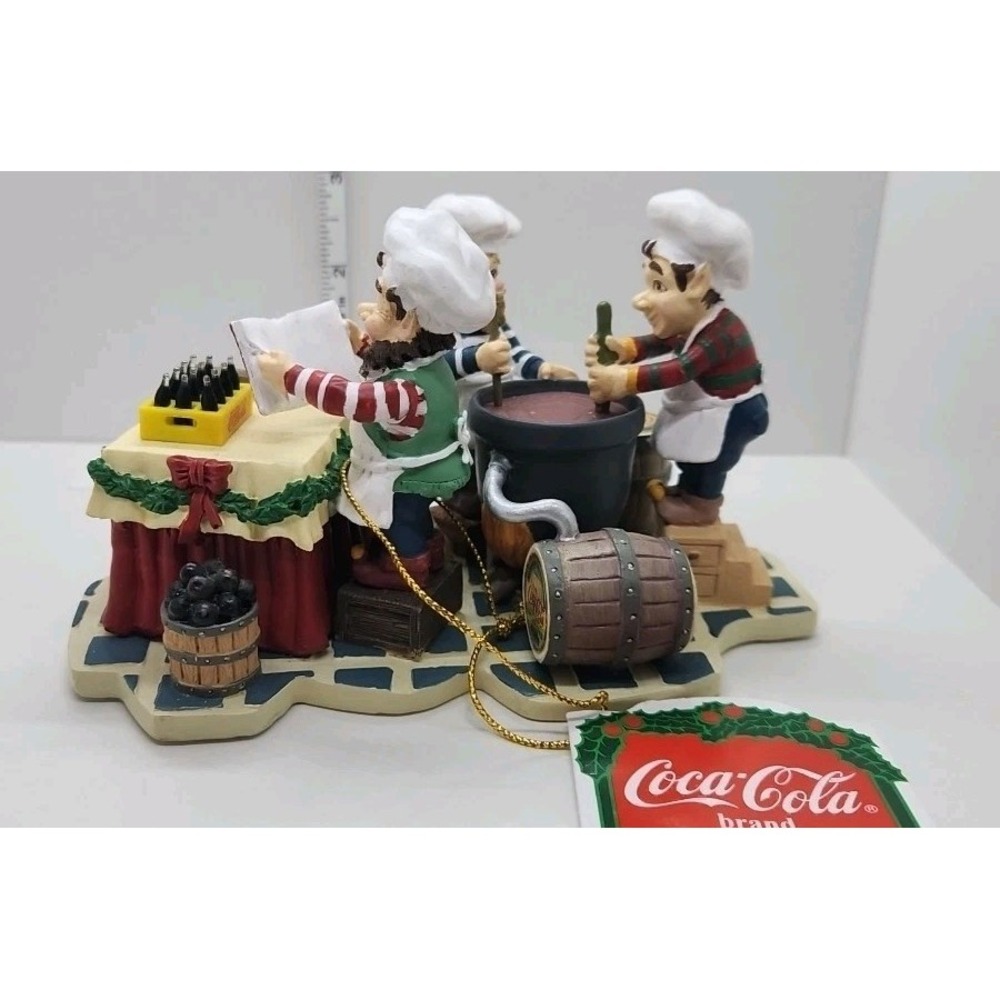 Coca-Cola North Pole Bottling Works Elves Making the Secret Syrup 1995 With Box